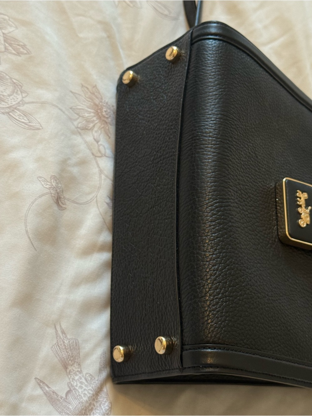 COACH | Grace Carryall Black Pebbled Leather Top-Handle Shoulder Bag - Picture 6 of 9